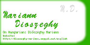 mariann dioszeghy business card